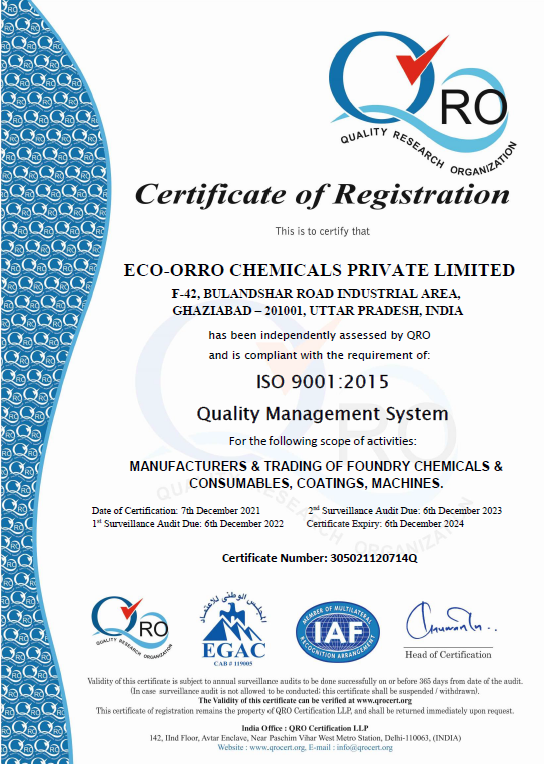 ECO-ORRO ISO - 9001 Certificate